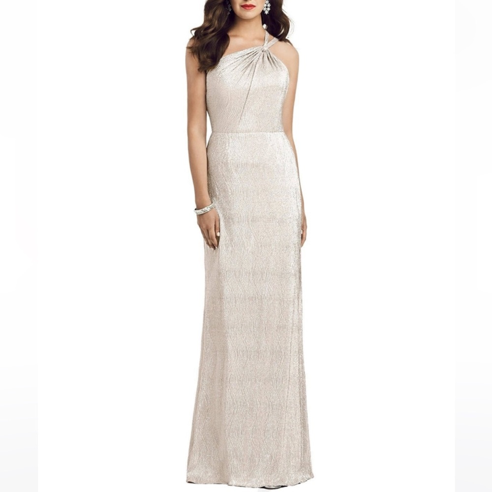 Dessy Collection Metallic A-Line Gown